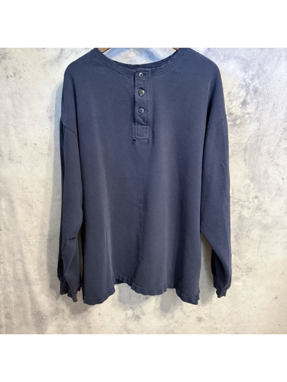 Vintage Gap Henley Sweatshirt Mens Large L Blue Long Sleeve 90s 2000s